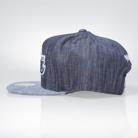 Mitchell&Ness ミッチェル&ネス LA ロサンゼルス Lakers レイカーズ 公式 スナップバックキャップ NBA デニム インディゴ バスケ