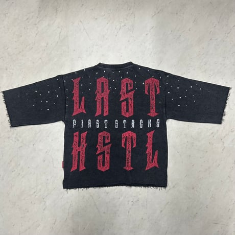 日本未入荷ブランド TAKER テイカ― LAST HSTL クロップドTシャツ ラインストーン (CropT23)