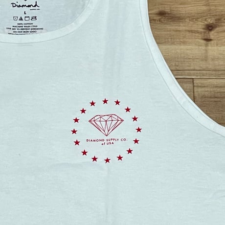 米国  ダイヤモンドサプライ Diamond Supply Co タンクトップ 白 USAシティーズ CITIES(TT8)