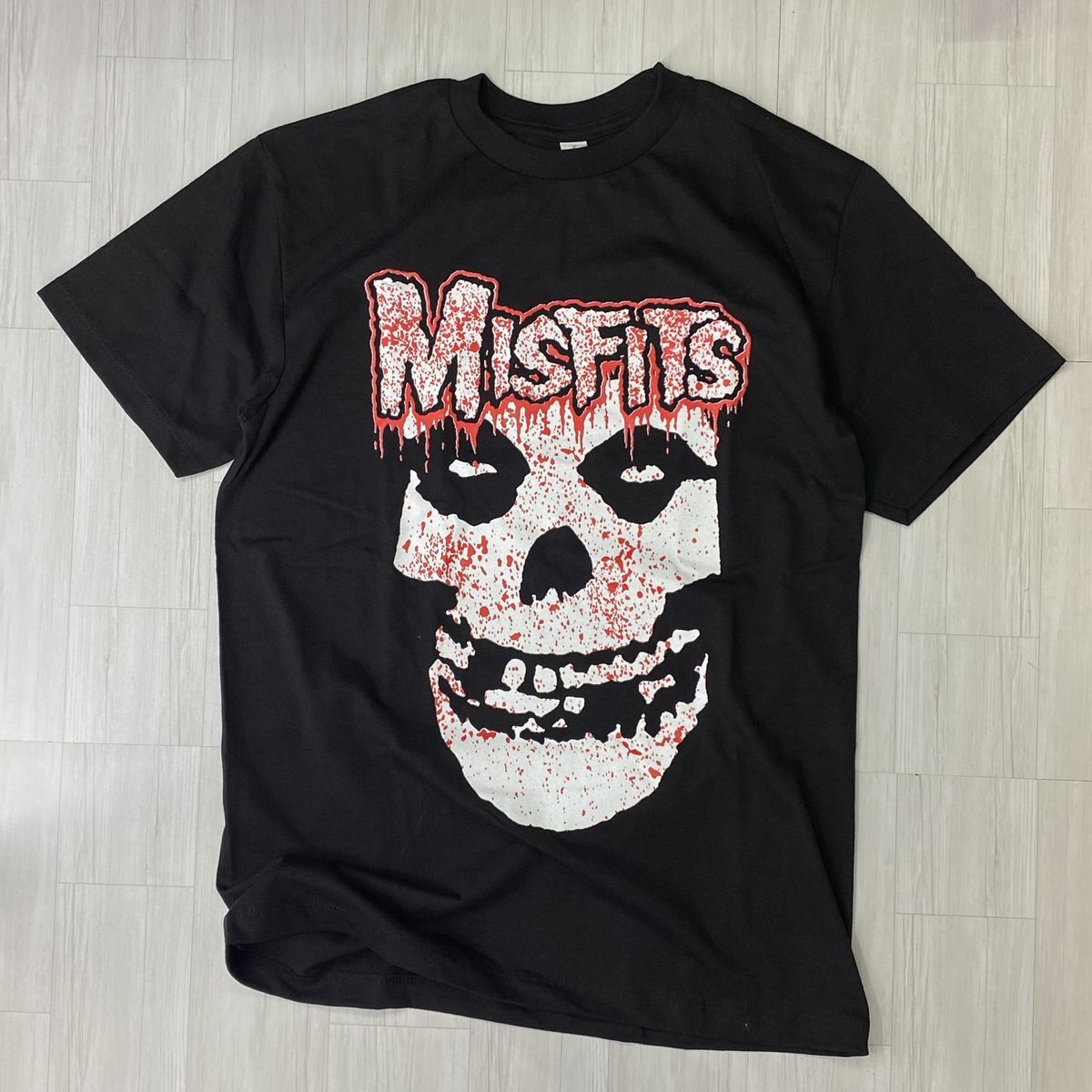 LA発 The Misfits ミスフィッツ 半袖 ヘビーウェイト Tシャツ 黒 バンドT ク...