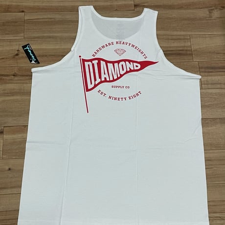 【XL】 米国製 ダイヤモンドサプライ Diamond Supply Co タンクトップ 白 フラッグ FLAGロゴ