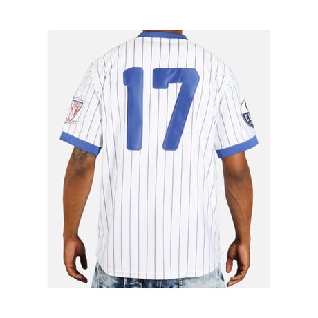 NEGRO LEAGUE クリーブランド カブス Cubs 公式 BBシャツ ユニフォーム Ｖネック #17 ストライプ