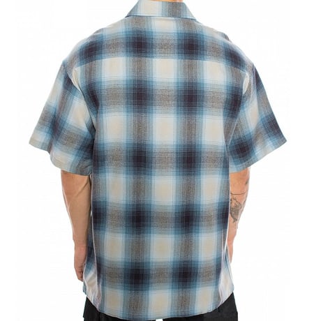 アメリカ製 CALTOP キャルトップ 半袖 オンブレチェックシャツ SKYBLUE GRAY スカイブルー グレー (SBS41)