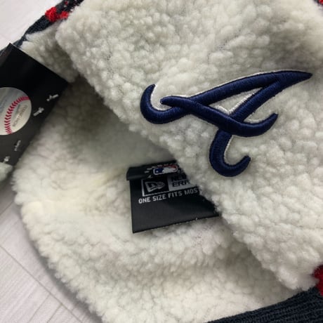 USA限定 ニューエラ Newera アトランタ ブレーブス ATL Braves 空軍 トラッパー 極暖ニット