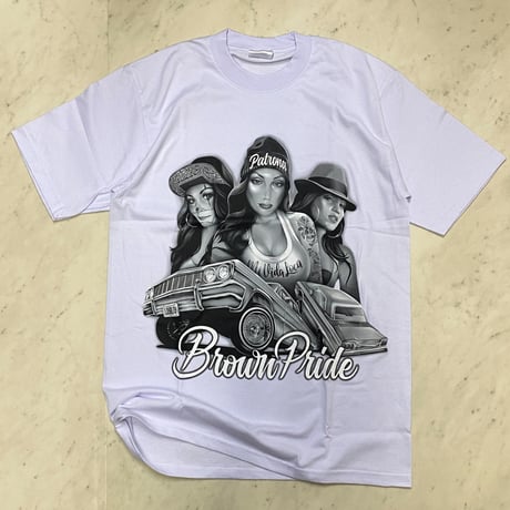 LA発 Brown Pride ブラウンプライド Patrona グラフィック ヘビーウェイト Tシャツ (GTS28)