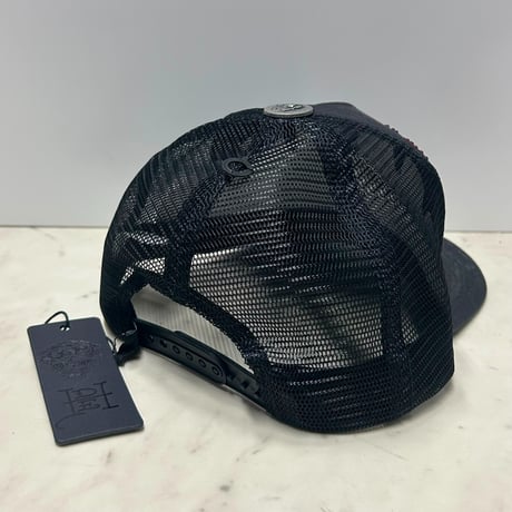 USA仕様 Ed Hardy エドハーディ Panthers Rhinestone メッシュ トラッカーキャップ ダークグレー (EDC13)