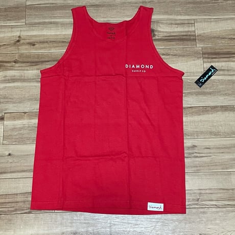 米国製 【M】 ダイヤモンドサプライ Diamond Supply Co タンクトップ 赤 Basic Sロゴ LA ストリート