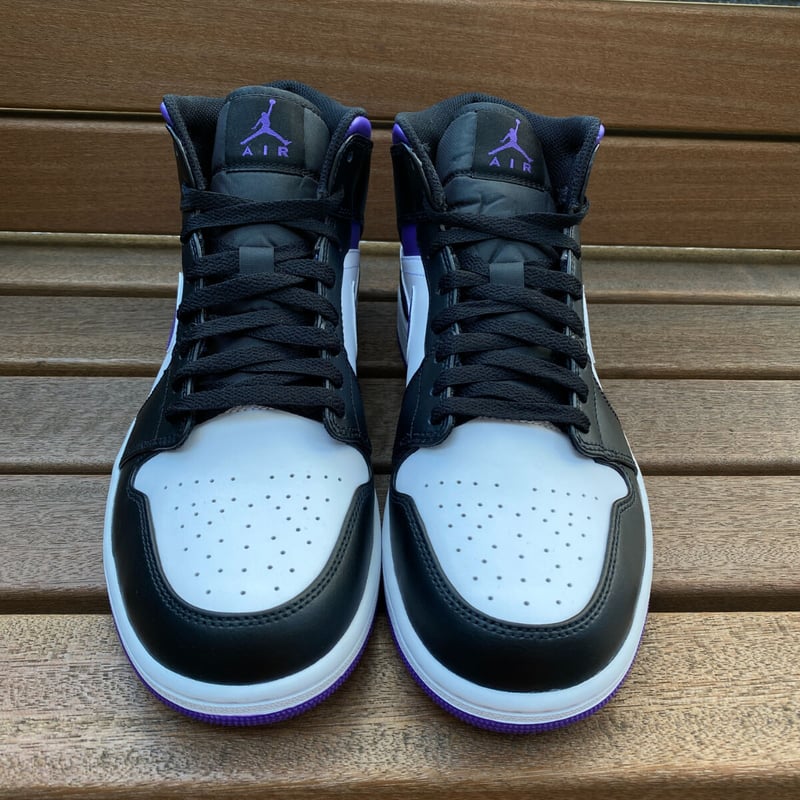 NIKE ナイキ AIR JORDAN1 MID エアジョーダン1 LILAS リラ 黒 白