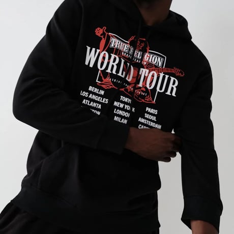 True Religion トゥルーレリジョン World Tour Hoodie ワールドツアー プルオーバー パーカ  (TRUE-H5)