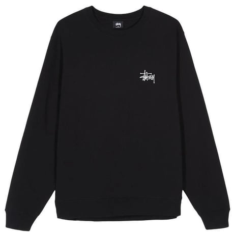 Stussy ステューシー Basic Logo ベーシック ロゴ スウェット トレーナー クルーネック 黒