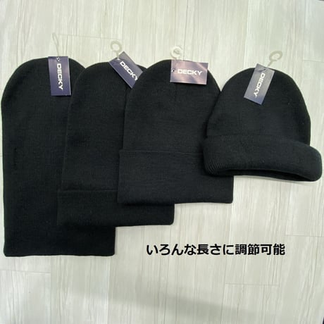 Decky ディッキー LAブランド 定番 ニット帽 Cuff Beanies ロングタイプ 黒 ユニセックス
