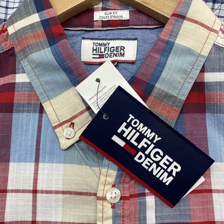 トミーヒルフィガー TOMMY HILFIGER チェック柄 ボタンダウンシャツ 赤/青