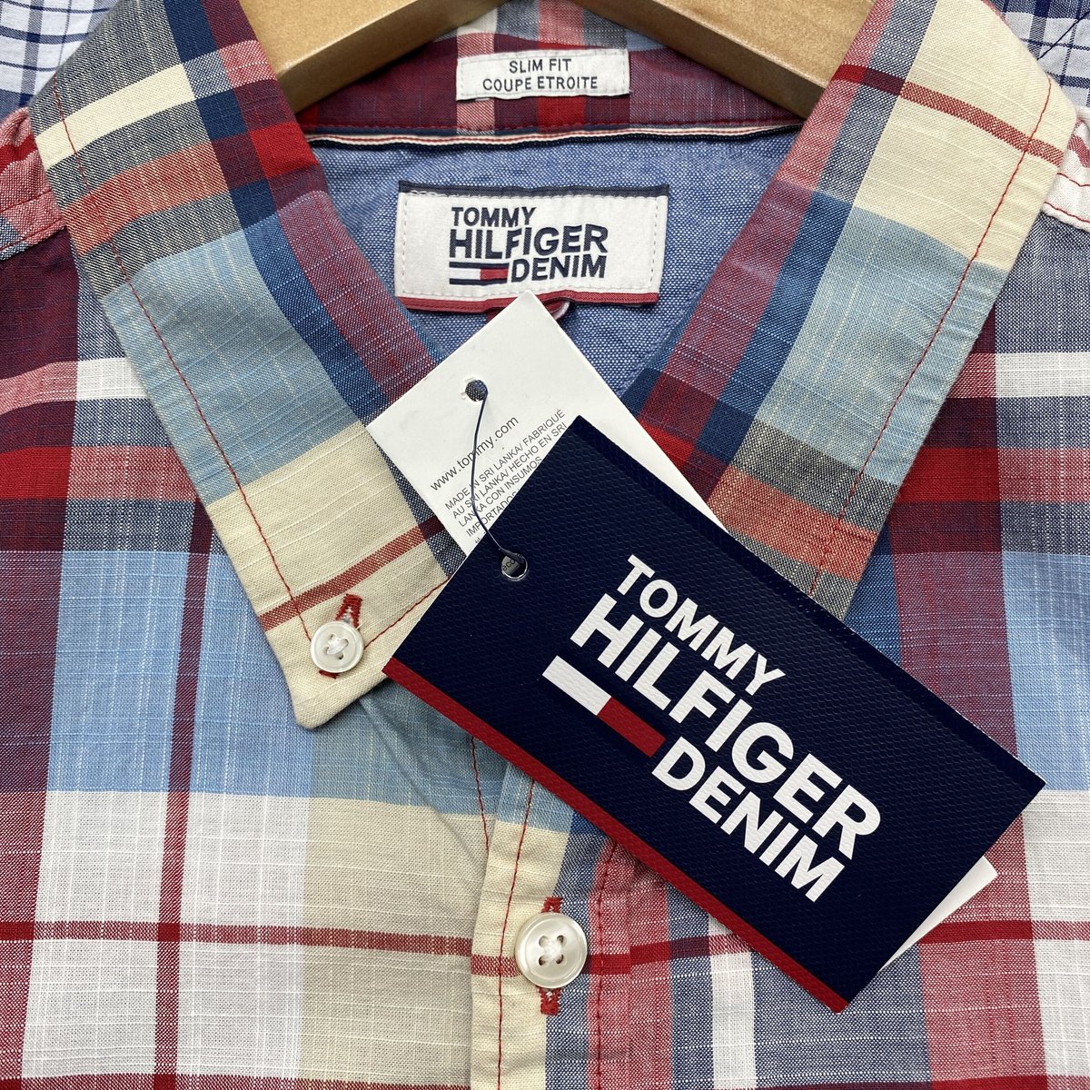 トミーヒルフィガー TOMMY HILFIGER チェック柄 ボタンダウンシャツ 赤