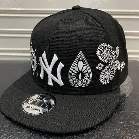USA限定 Newera ニューエラ 9FIFTY ペイズリー スナップバック MLB 黒 NY ヤンキース yankees
