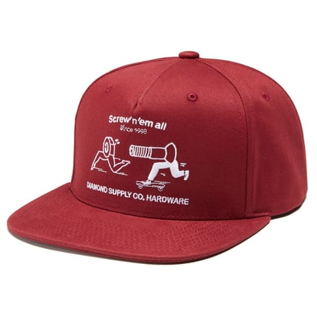 Diamond Supply Co.  ダイヤモンドサプライ スナップバックキャップ バーガンディ Screw'n'em all