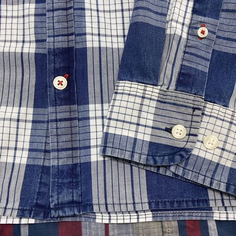 トミーヒルフィガー TOMMY HILFIGER チェック柄 ボタンダウンシャツ 青