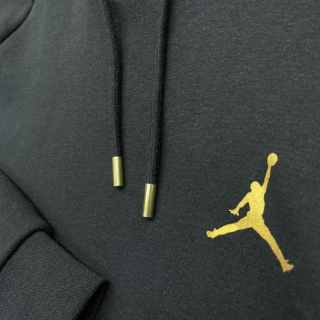 NIKE ナイキ AIR JORDAN エア ジョーダン REMASTERED フリース プルオーバー パーカー 黒 ゴールド NBA