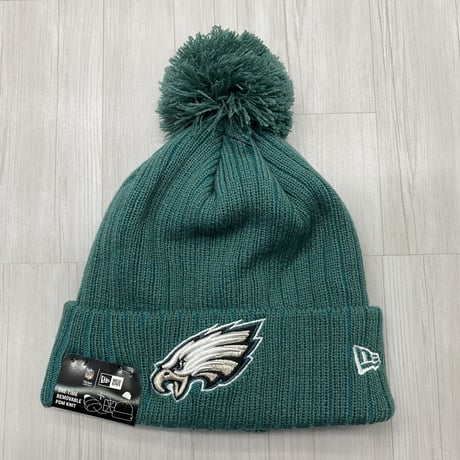 NEWERA USA ニューエラ NFL フィラデルフィア イーグルス Eagles ポンポン付き リブ ニット帽