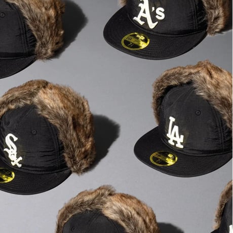 海外限定 59FIFTY ニューエラ レトロクラウン Winter Dog Ear ドッグイヤー LA Dodgers ドジャース トラッパーキャップ (15-54)