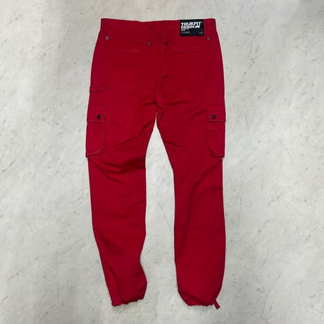 米国発 Lil Wayne TRUKFIT トラックフィット Cotton Cargo Pants カーゴパンツ 赤 (JNS188)