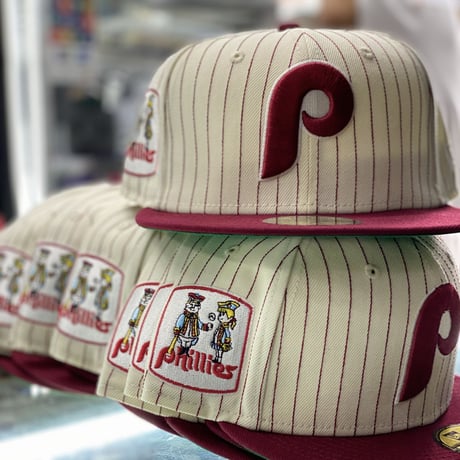 USA限定 Newera 59FIFTY フィラデルフィア フィリーズ Phillies ピンストライプ Maron (21-4)