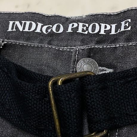 米国ブランド INDIGO PEOPLE インディゴピープル ベルト付 SLIM STRAIGHT デニム グレー (JNS69)