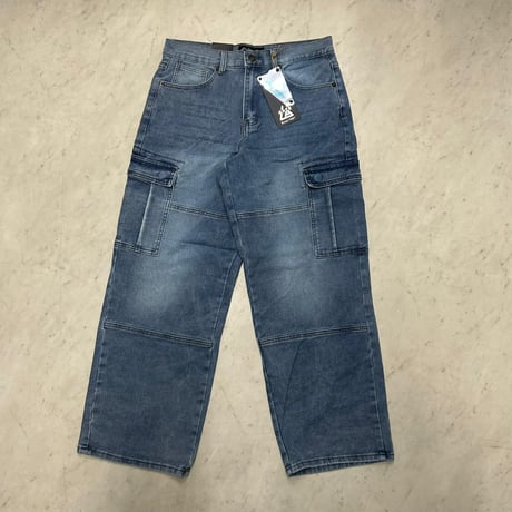 限定コラボ Kno-Betta × LA Gate ウルトラワイド カーゴデニム Ultra Wide Cargo Jeans L.Blue (JNS230)