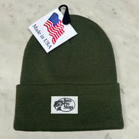 アメリカ製 全米最大級のアウトドアブランド Bass Pro Shops バスプロショップス ロゴラベル ニット帽 オリーブ (Bps94)