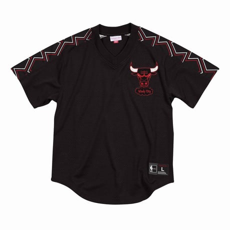 公式 Mitchell&Ness ミッチェル&ネス NBA シカゴ bulls ブルズ Vネック メッシュ ユニフォーム 黒