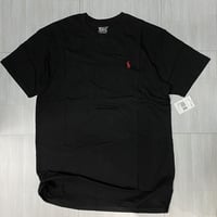 USAモデル POLO RALPH LAUREN ラルフローレン ポニー刺繍 クルーネック 半袖 Tシャツ 黒 (RL12B)