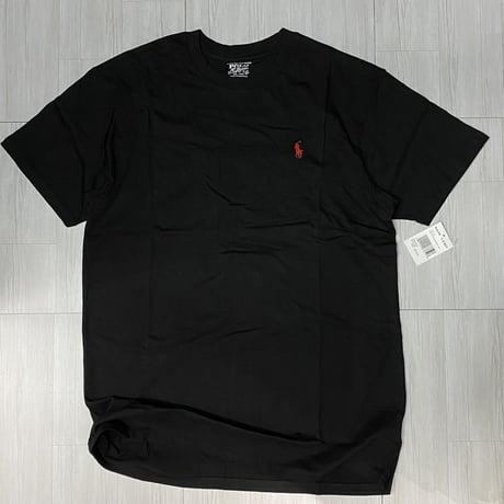 USAモデル POLO RALPH LAUREN ラルフローレン ポニー刺繍 クルーネック 半袖 Tシャツ 黒 (RL12B)