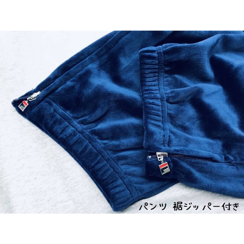 アメリカ限定 FILA フィラ Velour ベロア 上下 セットアップ 紺 アメリカ限定 FILA フィラ Velour ベロア 上下 セットアップ 紺