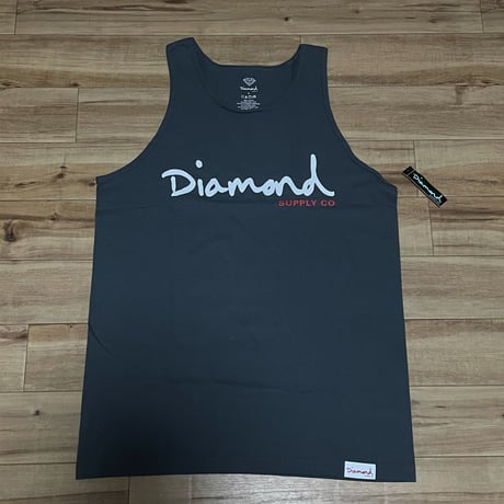 米国製 【L】 ダイヤモンドサプライ Diamond Supply Co タンクトップ チャコールグレー OGロゴ