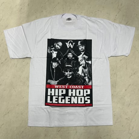 LA発 ウェストコースト HIPHOP LEGENDS グラフィック ヘビーウェイト Tシャツ West Coast 白 (GTS8)
