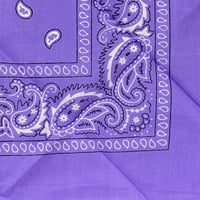 ペイズリー バンダナ Paisley Bandana ヴィンテージ調 大判サイズ 54cm 薄紫 (BNDN107)