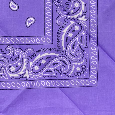 ペイズリー バンダナ Paisley Bandana ヴィンテージ調 大判サイズ 54cm 薄紫 (BNDN107)