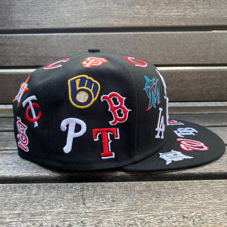 海外仕様 59FIFTY ニューエラ NEWERA 総柄 MLB 限定 Allover Patches キャップ (100-5)