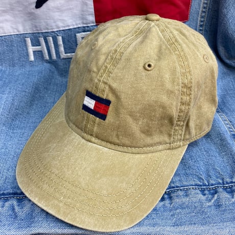 トミーヒルフィガー TOMMY HILFIGER ストラップバックキャップ カーキ フラッグロゴ