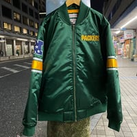 USA限定 Mitchell and Ness ミッチェルアンドネス NFL  グリーンベイ パッカーズ サテン スタジアムジャンパー (JH-13)