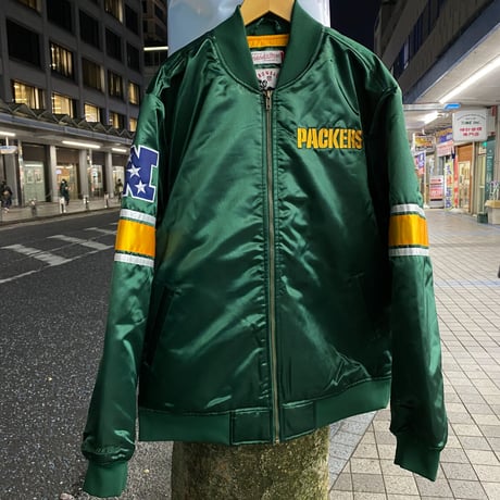 Mitchell&Ness ミッチェル&ネス NFL  グリーンベイ パッカーズ サテン スタジアムジャンパー