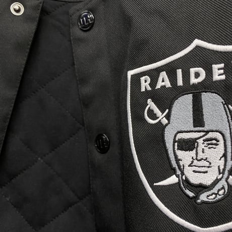 NFL公式 ラスベガス RAIDERS レイダース TWILL ツイル スタジアムジャンパー アメフト 黒