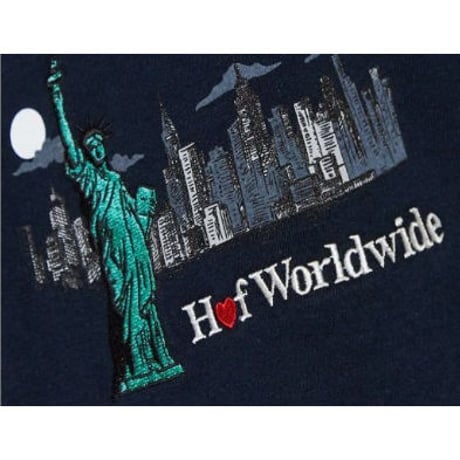 HUF ハフ GIFTSHOP ギフトショップ 半袖 クルーネック Tシャツ 自由の女神 NY 紺
