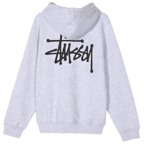 USA正規品Stussy ステューシー Basic Logo ベーシック スウェット プルオーバー パーカー 新品 グレー アッシュヘザー