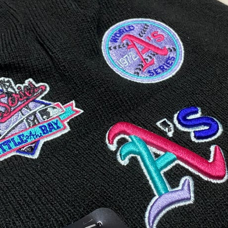 USA限定 NEWERA ニューエラ MLB WSチャンピオンズ ニット帽 オークランド アスレチックス As