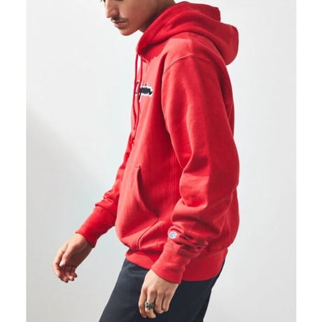 ラスト1 【L】 日本未発売 チャンピオン Champion USA リバースウィーブ チェーンステッチ スウェット プルオーバー パーカー 赤 レッド