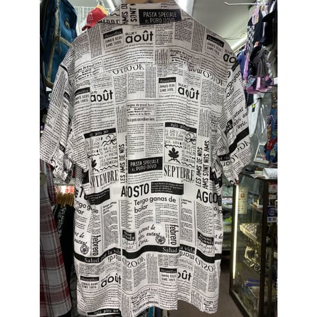 【特別SALE価格】 アロハシャツ ALOHA 半袖 ニュースペーパー ハワイアンシャツ 総柄 RB-39
