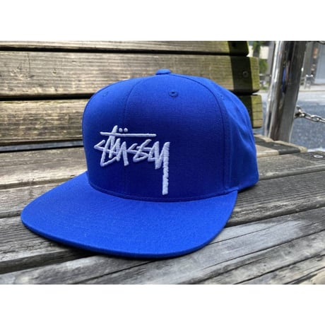 ステューシー Stussy スナップバックキャップ 青 ベーシックロゴ ショーンフォント
