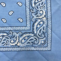 ペイズリー バンダナ Paisley Bandana ヴィンテージ調 大判サイズ 54cm ベールブルー (BNDN103)