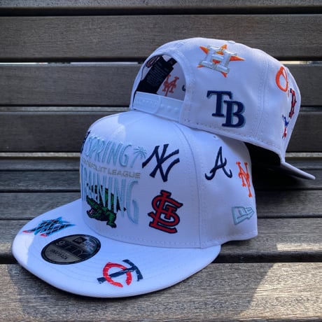 USA限定 9FIFTY ニューエラ MLB グレープフルーツリーグ 総柄 スナップバックキャップ Spring Training (950-195)