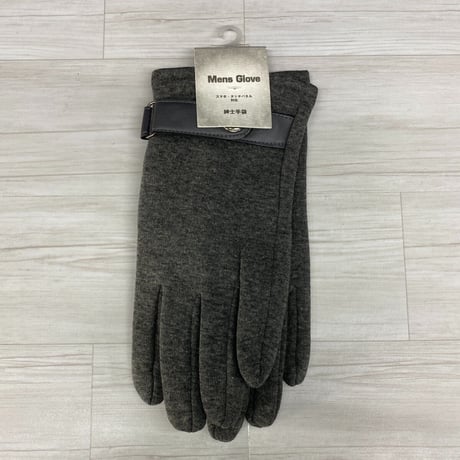 【スマホ/タッチパネル対応】極暖 グローブ 手袋 ボタン付き 裏起毛素材 グレー